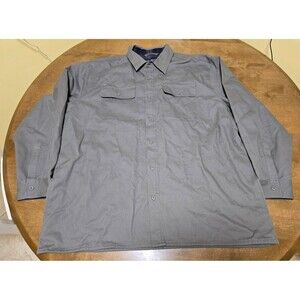 Canyon Guide Outfitter Flannel Lined Mens 2XL Long Sleeve Button Up Pockets Gray